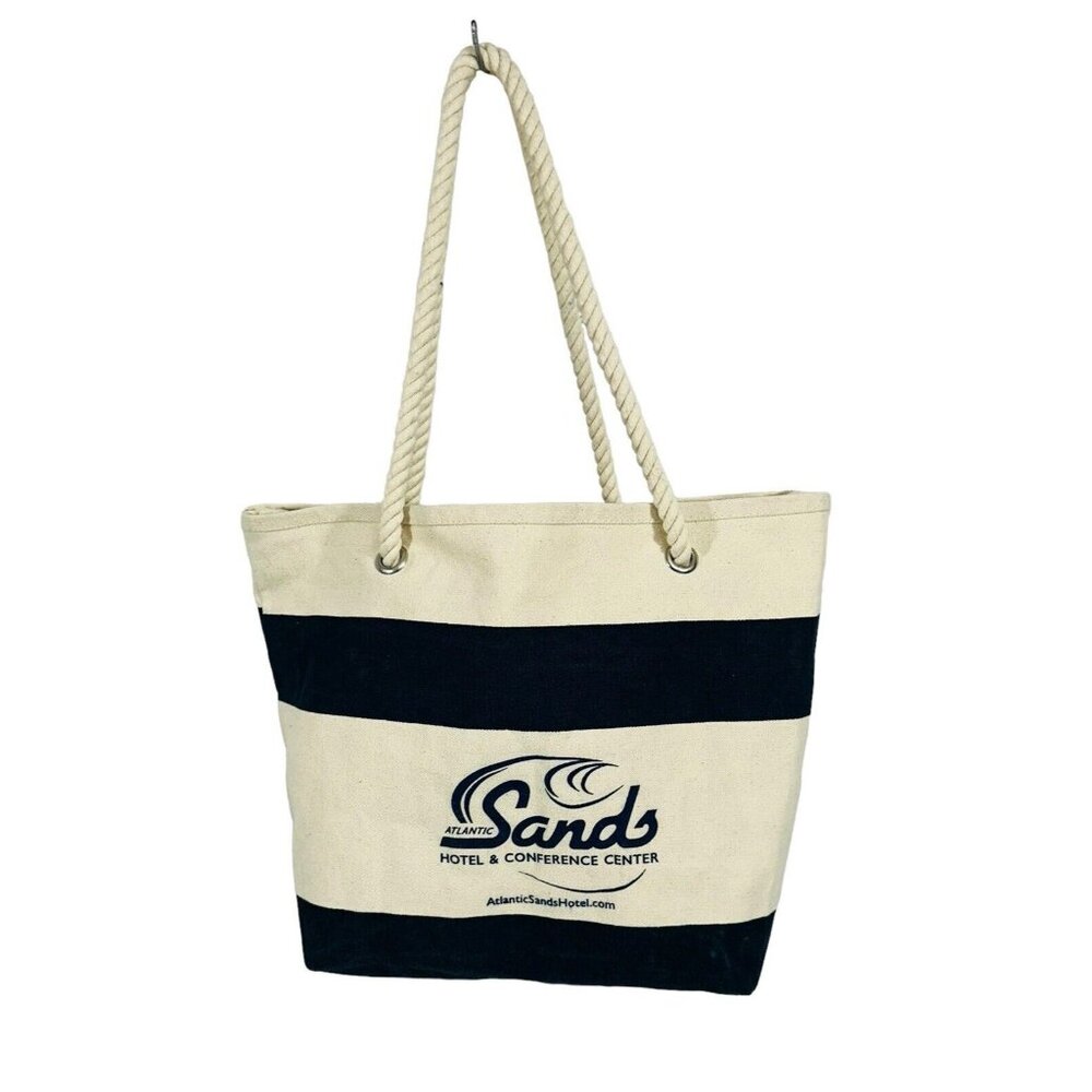 Rehobeth Beach Atlantic Sands Hotel Cotton Canvas  Shopping Tote Bag Nautical